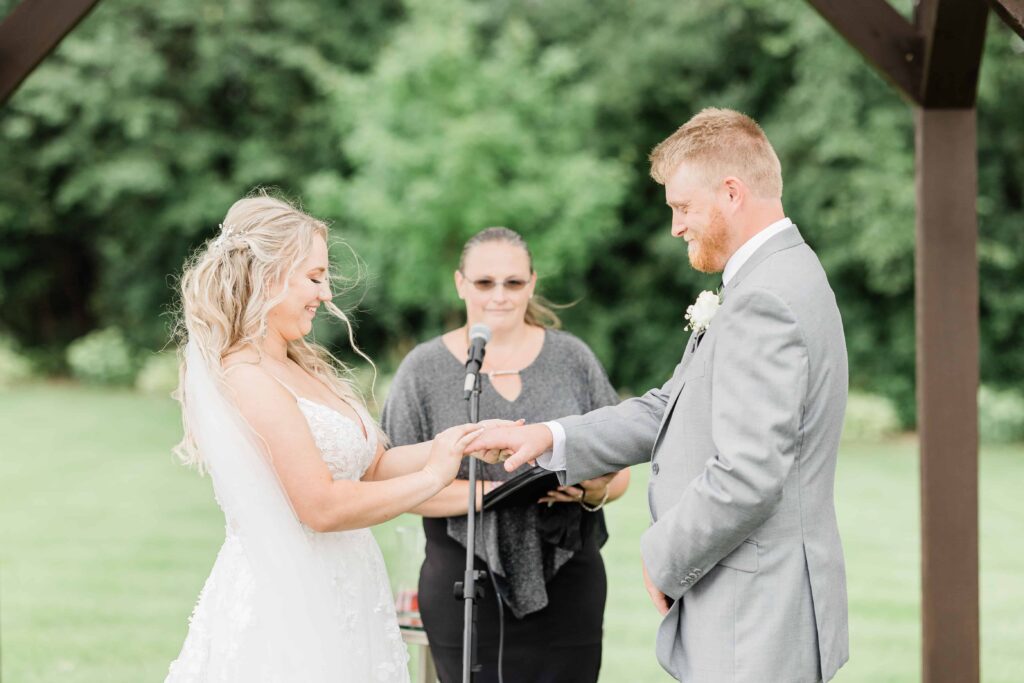 Wedding ceremony at Ridgetop, Prescott Wisconsin. 